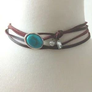 터키석 초커 빈티지 목걸이 여성 레이어드