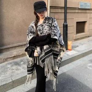 여성 겨울 숄 망토 머플러 목도리 목토시 사무실 가디건 WFKWS47