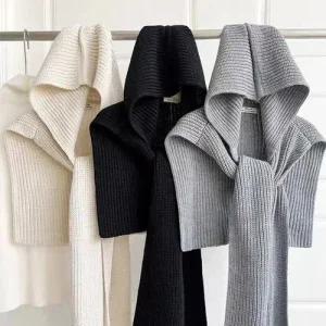 겨울 후드 니트 숄 여성가디건 머플러 케이프 니트숄 스카프 WFKWKAD
