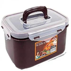 4.5L 19호 소분용기 초코 직사각 밀폐 업소용밀폐용기 김치통