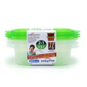 850ml 쿨라라 3p 직사각 용기 밀폐용기 냉장고 반찬통 김치통