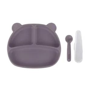 베베락 유아 자기주도 이유식기 흡착 식판 레드빈