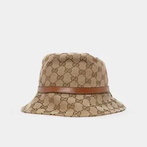 [구찌]구찌 25FW GG로고 올오버 레더띠 여성 버킷햇 847739 3HBFY 9765