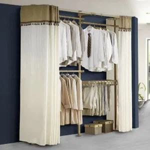 4단 고정식 옷걸이 파이프 커튼 시스템 행거 시스템행거 원룸행거 폴행거 옷걸이행거