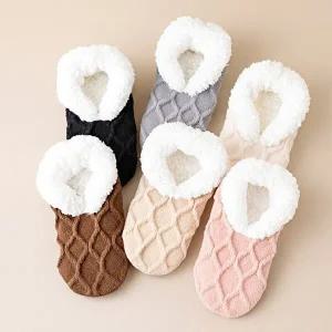 [모든GO]여성 겨울 방한 미끄럼방지 실내 니트 덧신 1+1 2종set
