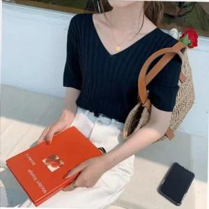 에어핏 쿨 니트 브이넥 티셔츠