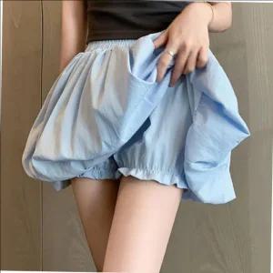 밴딩 호박 벌룬 하이웨스트 펌킨 미니스커트