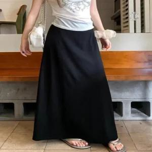 여자 롱스커트 2컬러 하이웨스트 캐주얼 치마 A라인