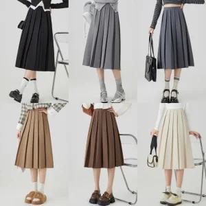 하이웨스트 A라인 파티 이벤트 롱치마(6color) 의상 행사 치마 무대 플리츠 공연