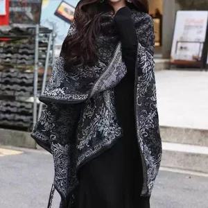 숄 목도리 니트 판초 케이프 여성용 니트가디건 망토 루즈핏