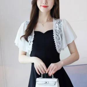 가디건 여름 쉬폰 볼레로 레이스 원피스 반팔 크롭