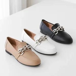 플랫 단화 스니커즈 구두 여자로퍼 신발 스타일 통굽