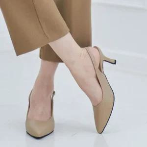 미들힐 메리제인 토오픈 베이직 펌프스 하이힐 샌들