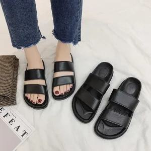 남녀공용 스크랩 샌들 쿠션 키높이 이중 웨지 슬리퍼