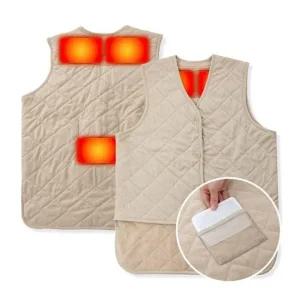 일본 직수입 겨울 여성용 핫팩 온열 조끼(베이지)