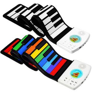 롤 피아노 49키 휴대용 키보드 초보자용 길거리 색상 흑백