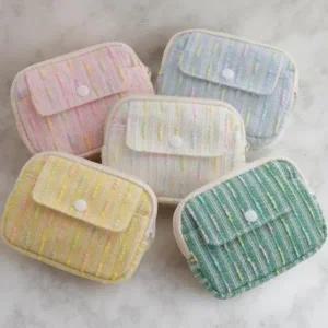 [다잇템] 여성 휴대용 플랩 생리대 케이스 정리 트위드 파우치