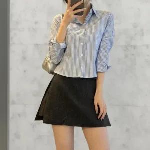 [다잇템] 여성 FW 슬림핏 탱크 단가라 셔츠