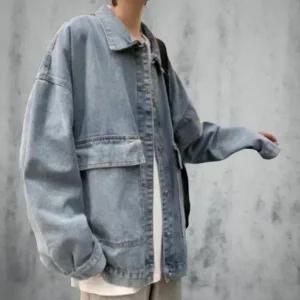 [다잇템] 여성 키치 라이트블루 하늘색 빅사이즈 스타일 청자켓