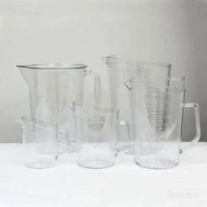 투명 플라스틱 계량 비커 눈금 컵 실험용 계량기구