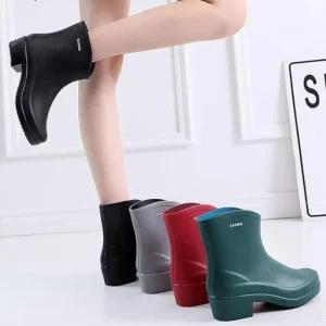 레인부츠 키높이 통굽 여성장화 슬림 방수장화 4컬러