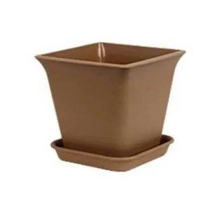 조화 화분 중형 정사각 소형 받침 1호 브라운 인테리어 소품