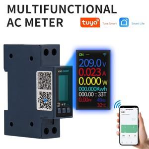컬러 스크린 및 스마트 타이머8-in-1 AC 에너지 미터 KWS-303 DIN 레일 전력 모니터전압전류 추적용