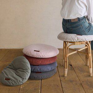 [보웰]빈티지 코튼 원형방석 커버