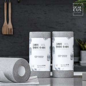 디어커스 그레이 원데이 수세미 60매 x4