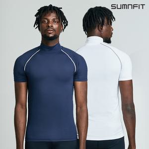 썸앤핏 빅사이즈 남자 목폴라 반팔 기능성 언더레이어 헬스티 M ~ 4XL