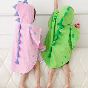 아기 유아 귀여운 캐릭터 물놀이 비치 목욕 타올 후드 가운 공룡가운