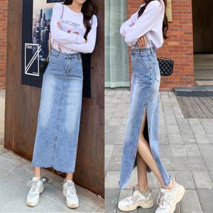 여성 옆트임 롱 청치마 데님 스커트 봄신상