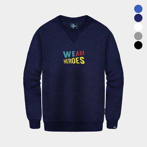 [진마니아]위아히어로 맨투맨티 남녀공용 빅사이즈 S~4XL 오버핏 박스티 루즈핏 긴팔 면티 단체티 티셔츠