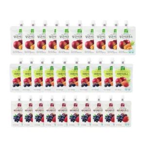 [맑은농장]무설탕 무첨가 당근사과주스+어린이주스+베리베리주스 국내산 과일채소100% (총30포)