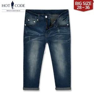 [핫코드][핫코드] 여름 남자 7부바지 스판 워싱 청반바지 HC808