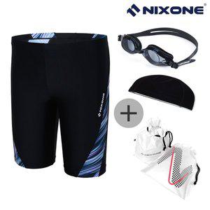 [닉스원] 남아동 5부 실내수영복 NSJB-19510BK 4종세트