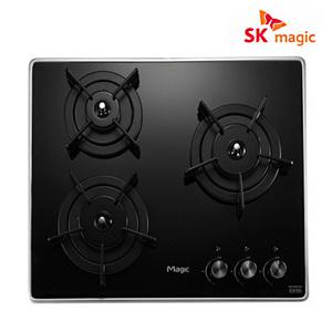 SK매직 GRA-B301KD 3구 빌트인 가스레인지 매립형 가스쿡탑 건전지식 블랙법랑 타공 560x440