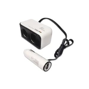 차량용 2구 시거잭 멀티소켓 전차종 USB LED 자동차