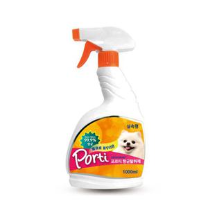 포르티 애견 항균 탈취제1L 베이비파우더향 / 강아지 냄새 제거 페브리즈 고양이 탈취 미용 용품