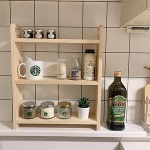 식탁 양념 원목 폭좁은 작은 미니 3단 컵 주방 선반 정리대