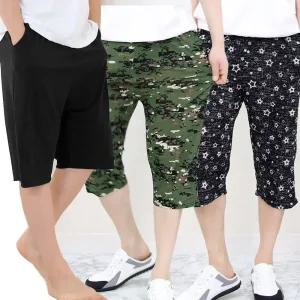 여름 남성 반바지 까실이 7부바지 쿨팬츠 남자 파자마 잠옷 아이스 냉감 빅사이즈 작업복 6부