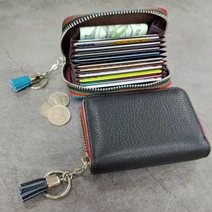 아코디언카드지갑 지퍼 동전 키링 카드지갑 중복인식방지특허(BRO3)