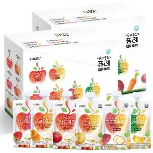 [보리보리/루솔]루솔 순수퐁당 국산 짜먹는 퓨레 5종 12팩 세트