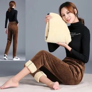 골덴 기모 바지 밍크 융 팬츠 밴딩 패딩 누빔 슬림핏 방한 겨울 따뜻한 글로벌와이