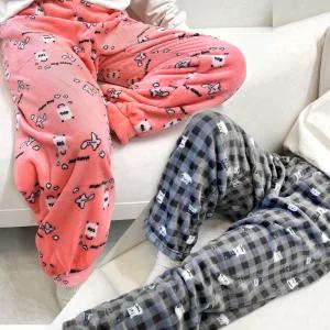 밍크 극세사잠옷 수면바지 빅사이즈 커플 아동 패밀리 홈웨어 여자 남자 여성 남성 국산 파자마 겨울 숙면