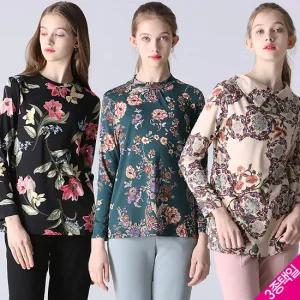 [르오트] 플라워 프린팅 티블라우스