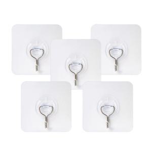 접착식 고리 투명 매직후크 다용도 걸이 5P