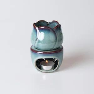 쟈니스헬리 아로마오일 버너 램프 워머 180ml 분리형 수조 튤립 도자기 OBA-1