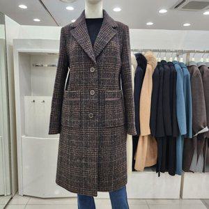 [조이너스]A라인 체크 모직 롱  겨울 여성 코트ACW1WCH0240_US