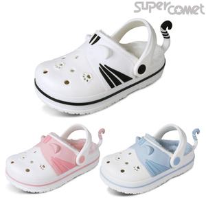 슈퍼카미트 겨울 유아동 여성 푹신 말랑 고양이 방한 털 클로그 wt7sc80